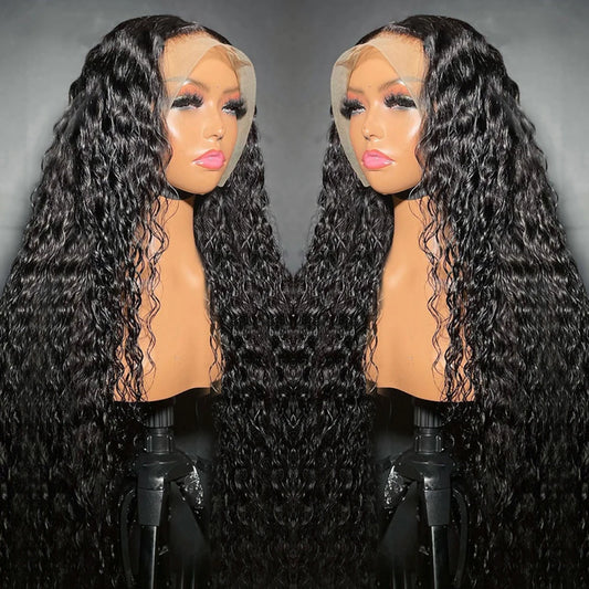 13x6 HD Transparent Deep Wave Human Hair Lace Frontal Wig 13x4 Curly Lace Front Human Hair Wigs For Black Women