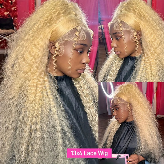 13x6 Hd Lace Frontal Wig 613 Blonde Wig 13x4 Lace Human Hair Wigs Deep Wave Brazilian Hair Curly Human Hair Wigs For Women