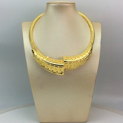 Hot Selling Dubai Italian Gold Plated Jewelry Women's Wedding Party Banquet Big Pendant Light Weight Bold Jewelry Sets FHK16698