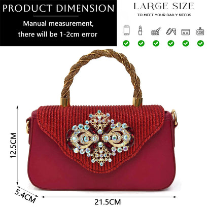 Venus Chan Latest Wedding Pointed Toe Women's Shoes High Heel White Color Rhinestones Party Ladies Shoes And Bag Set