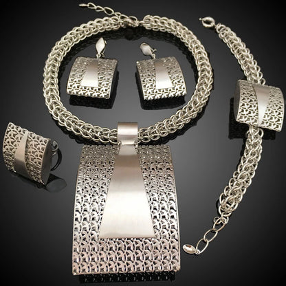 2023 Newest High Quality African Big Pendant Set Dubai Italian Brazilian Gold Plated Jewelry Set FHK12864