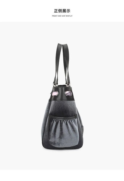 Vintage  Top-handle Bag Large Capacity Girls Y2k Denim Boston Bag Designer Crossbody Handbag Multi-pocket Tie-dyed Bags