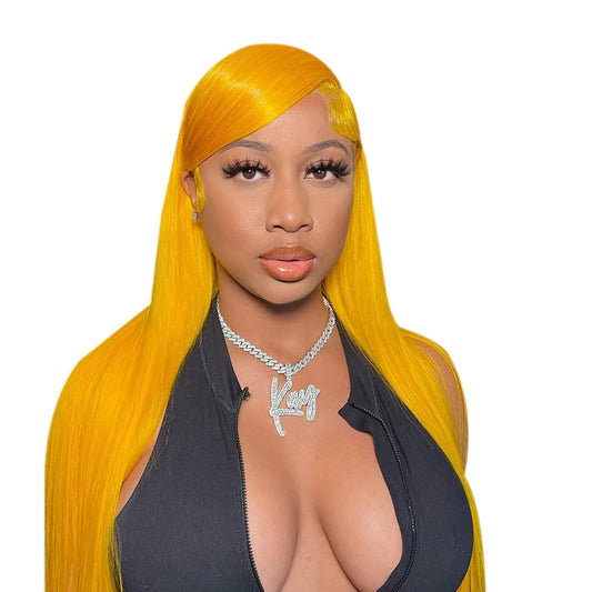 13x4 13x6 HD Transparent Yellow Lace Front Wig Human Hair Wigs Straight 613 Colored 13x4x1 T Part Lace Front Wig For Black Women