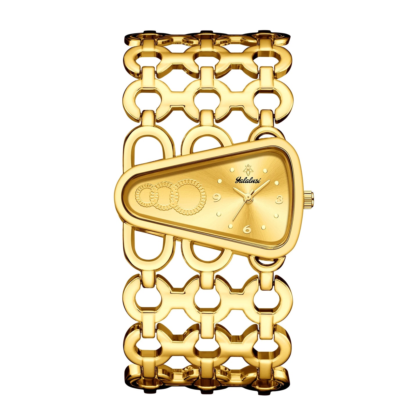 YaLaLuSi brand new popular watch gold skeleton gorgeous chic ion-plated gift box regulator