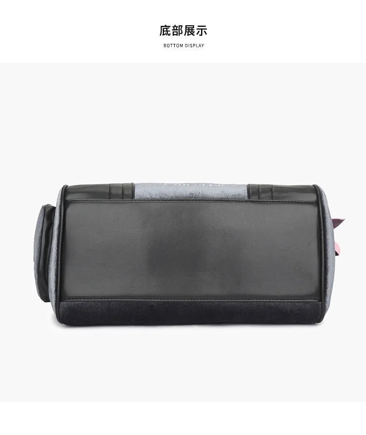 Vintage  Top-handle Bag Large Capacity Girls Y2k Denim Boston Bag Designer Crossbody Handbag Multi-pocket Tie-dyed Bags