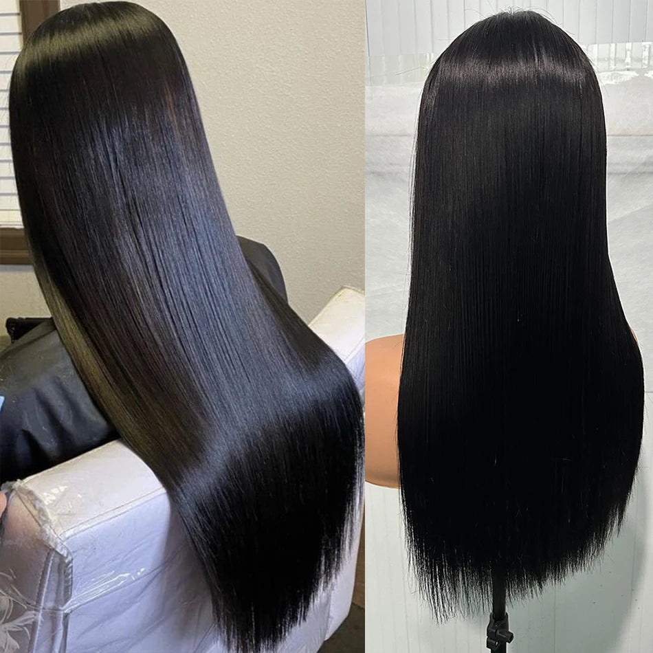 100% Human Hair Double Drawn Bone Straight Hair Wear and Go Glueless Wigs Pre Plucked 2x6 4x4 HD Lace Closure Wigs 250 Density