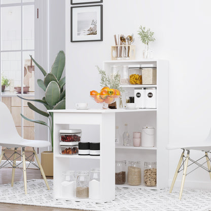 HOMCOM Modern Home Office Desk with 6-Tier Storage Shelves, 47" Writing Table with Bookshelf