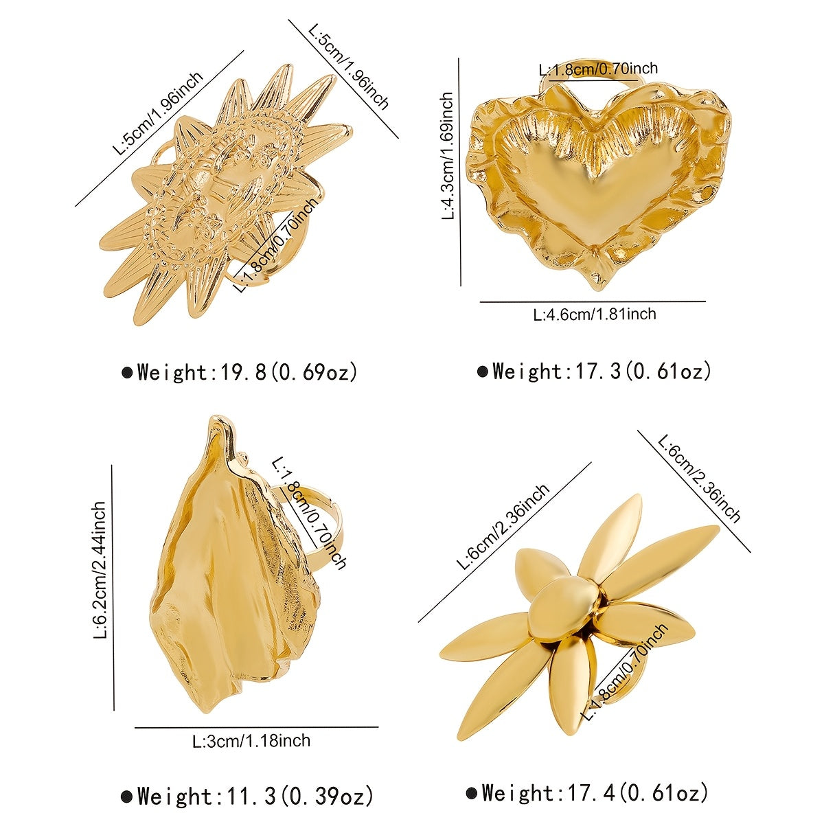 Exquisite Flower Sun Leaf Temperament Women's Ring