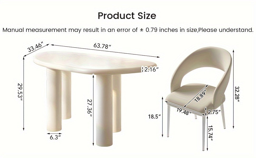 Large Office Desk, Wedge-Shaped Computer Office Desk, Modern Executive Desk, Creamy White Writing Study Desk For Study Room, Home Office, Easy Assembly, Guyii