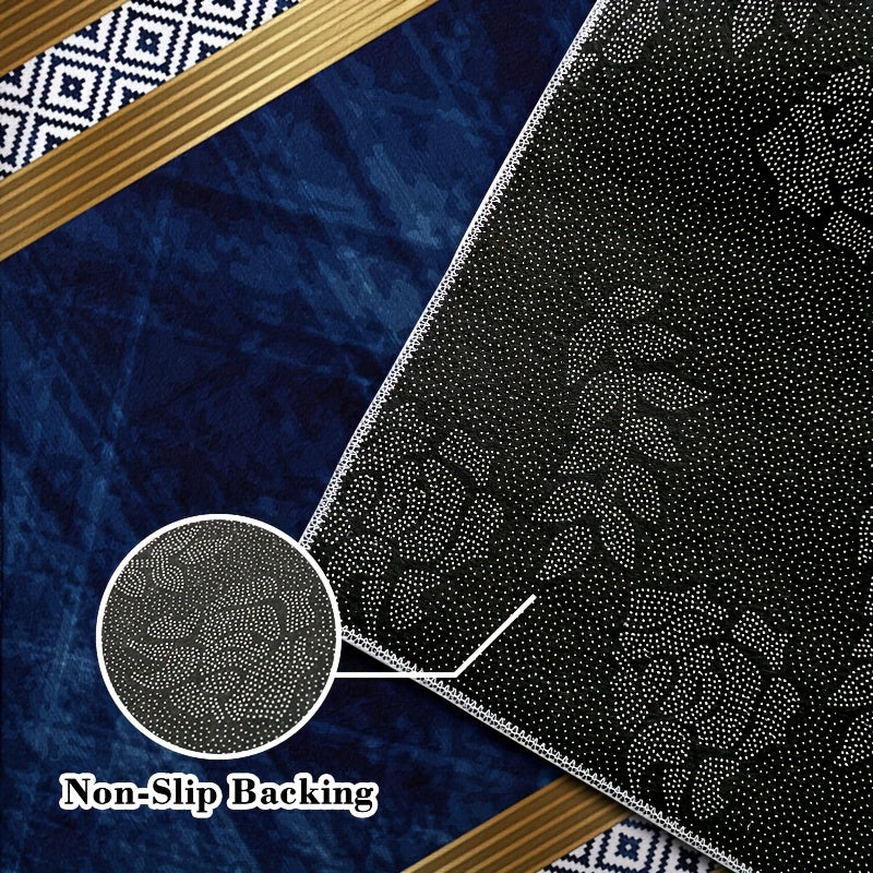 Lightweight Flat Woven Polyester Blend Area Rug – Versatile Rectangle Office, Bedroom, Living Room Rug with Machine Washable, Non-Slip Backing, Stain-Resistant Home Decor Carpet – Modern Bohemian Style Indoor Mat