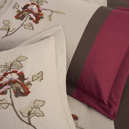 Vienna 7-Piece Embroidered Floral Comforter Set, California King/King/Queen/Full Sizes - Christmas Gift for Family and Friends