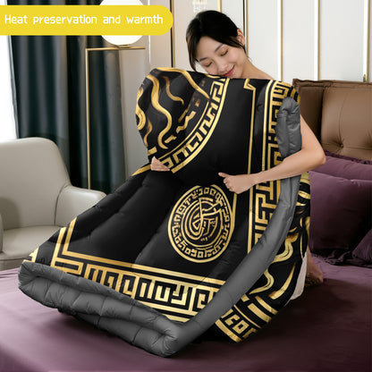 3pcs (1 comforter + 2 pillowcases) Bedding Set, All-Season Soft Microfiber, Hypoallergenic, Wrinkle & Fade Resistant, Easy - Care, Queen/King/Full Size, Fashionable Medusa - Inspired Pattern, Luxury - Quality Durable Fabric f