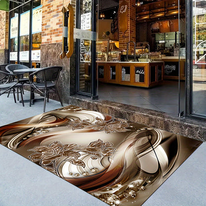 Noble Butterfly Printed Palace Royal Decorative Living Room Soft Carpet, Machine Washable Non-slip Carpet, Hotel Cafe Shop Carpet