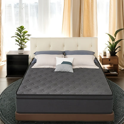 mattress, 12 inches, box hybrid mattress with memory spring hybrid, individual pocket spring mattress for family rooms and hotels in black