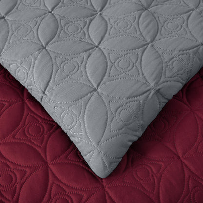 Bernard 7-Piece Patchwork Quilted Medallion Bed in a Bag Comforter Set with Sheets, California King/King/Queen/Full Size