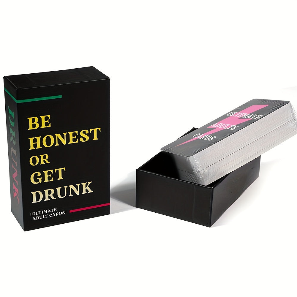 1 Deck Be Honest Or Get Drunk Game Cards - Card Stock Material, Fun Adult Drinking Game with Naughty Challenges and Dares, Perfect for Parties, Game Nights, and Weekends Away