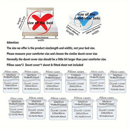 3pcs Bedding Set - Elegant & Golden Sun/Moon/Planets Print Duvet Cover with 2 Pillowcases, All-Season Luxury Bedspread for Queen/King Size Beds, Machine Washable Polyester Bedding For Home & Dorm Decor