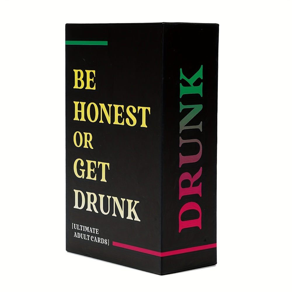 1 Deck Be Honest Or Get Drunk Game Cards - Card Stock Material, Fun Adult Drinking Game with Naughty Challenges and Dares, Perfect for Parties, Game Nights, and Weekends Away