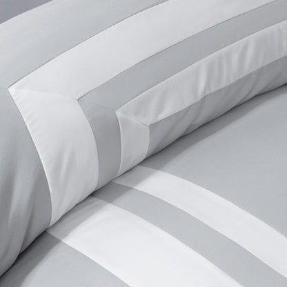 Caprice 7-Piece Modern Hotel Style Square Pattern Comforter Set with Decorative Pillows, Cal King/King/Queen/Full Size