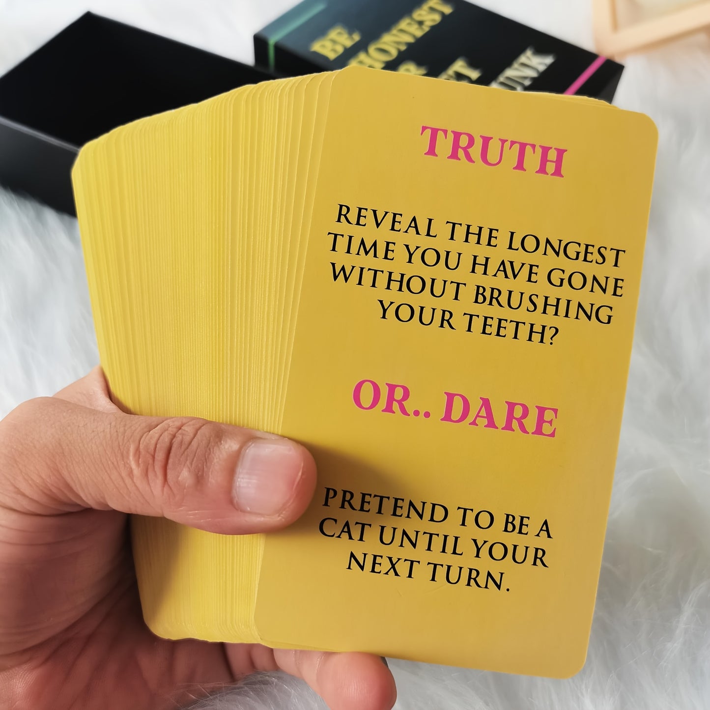 1 Deck Be Honest Or Get Drunk Game Cards - Card Stock Material, Fun Adult Drinking Game with Naughty Challenges and Dares, Perfect for Parties, Game Nights, and Weekends Away