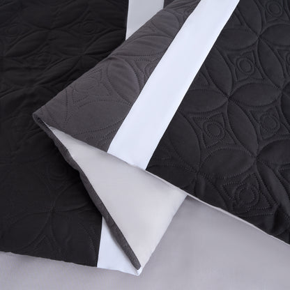 Bernard 7-Piece Patchwork Quilted Medallion Bed in a Bag Comforter Set with Sheets, California King/King/Queen/Full Size