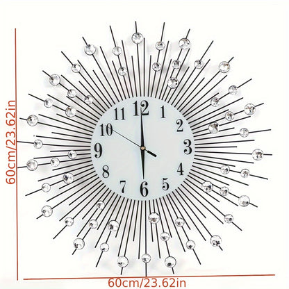 Modern Wall Clock Crystal Luxury Bedroom Clock Creative Personality Modern Art Decoration Clock Silent Wall Clock Large Size