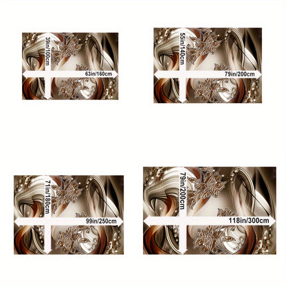 Noble Butterfly Printed Palace Royal Decorative Living Room Soft Carpet, Machine Washable Non-slip Carpet, Hotel Cafe Shop Carpet