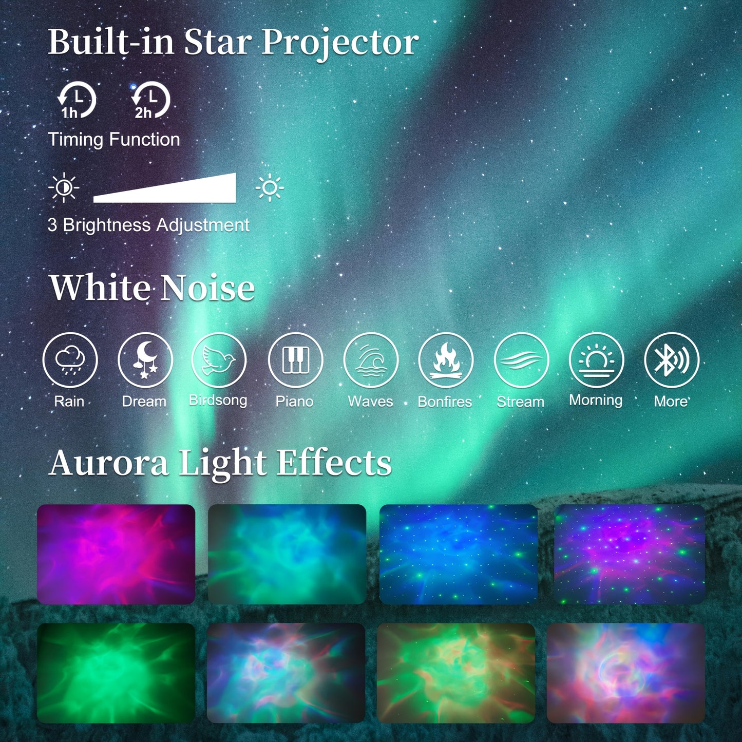 Queen Led Bed Frame With Galaxy Aurora Star Projector, Full Size Platform Bed With 2 Removable Storage Drawers, 52" Crystal Button Tufted Upholstered Headboard King Bed With Charging Station, Noise Free, No Box Spring Needed,