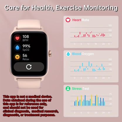 FUVEHA Smartwatch Gift for Men And Women, 1.8" HD Full Touch Screen, Make & Receive Calls, Message Notifications, 100+ Sports Modes, Lightweight & Breathable.Built-in Alexa, Compatible with Android And for iPhone.Perfect Gift