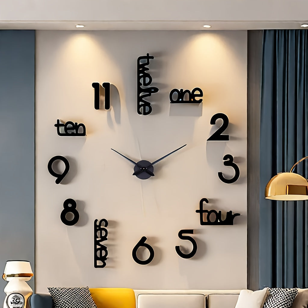 40 Inches Huge Frameless Big Wall Clock, Modern Home Decoration, Suitable For Living Room, Kitchen, Bedroom, Interior Decoration Giant Silent Wall Clock Kit, Suitable For Home Office Decoration