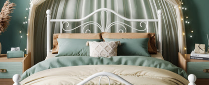 HOOMIC Platform Bed Frame, Metal Bed Frame With Butterfly Pattern Design Headboard & Footboard, No Box Spring Required, Easy Assembly