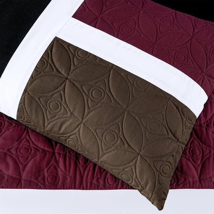 Bernard 7-Piece Patchwork Quilted Medallion Bed in a Bag Comforter Set with Sheets, California King/King/Queen/Full Size