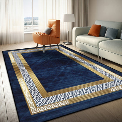 1pc, Dotted Plastic Bottom Cashmere Carpets, Fashionable Bedroom Thickened Rug, Non Slip Washable Balcony Floor Mat, Minimalist Line Home Decoration Carpet