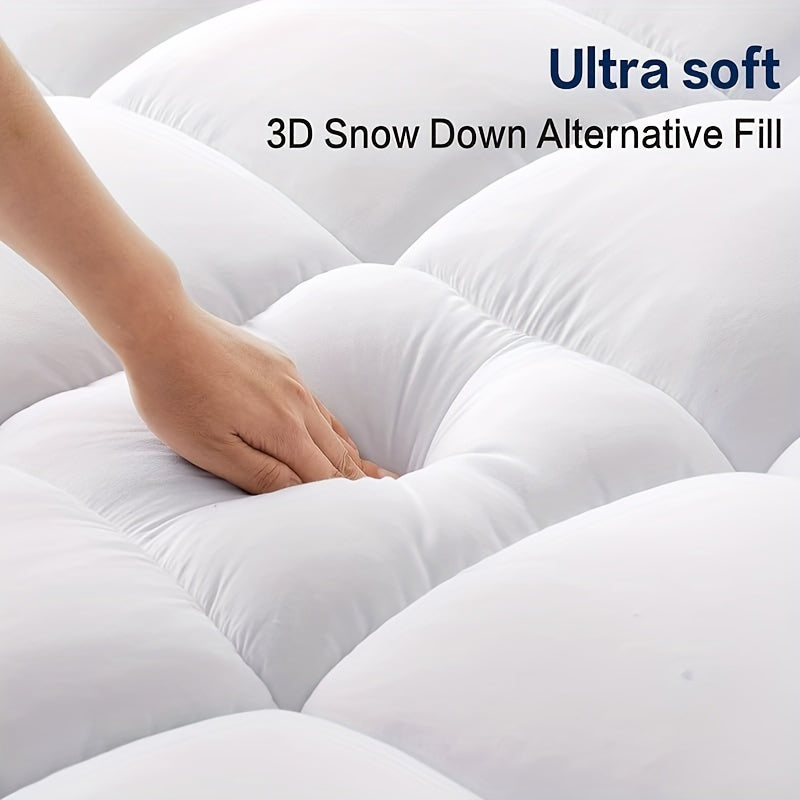 1pc Soft Mattress Topper For Back, 900GSM Extra Thick Mattress Pad 8-21" Deep Pocket Soft Down Alternative Fill Mattress Protector Pillow Top Mattress Cover