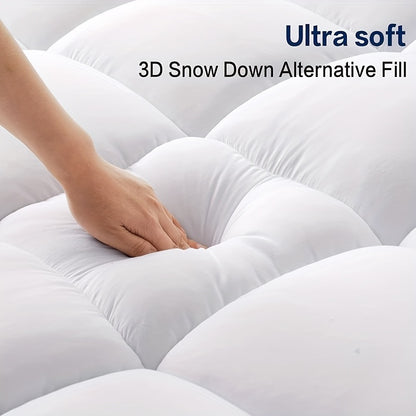 1pc Soft Mattress Topper For Back, 900GSM Extra Thick Mattress Pad 8-21" Deep Pocket Soft Down Alternative Fill Mattress Protector Pillow Top Mattress Cover