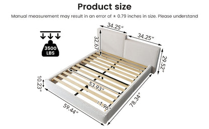 Queen & Full Size Bed Frame with Upholstered Headboard - Wood & Metal Slat Support, No Box Spring Needed, Easy Assembly, Quiet Mattress Foundation by Guyii Commercial, GUYII
