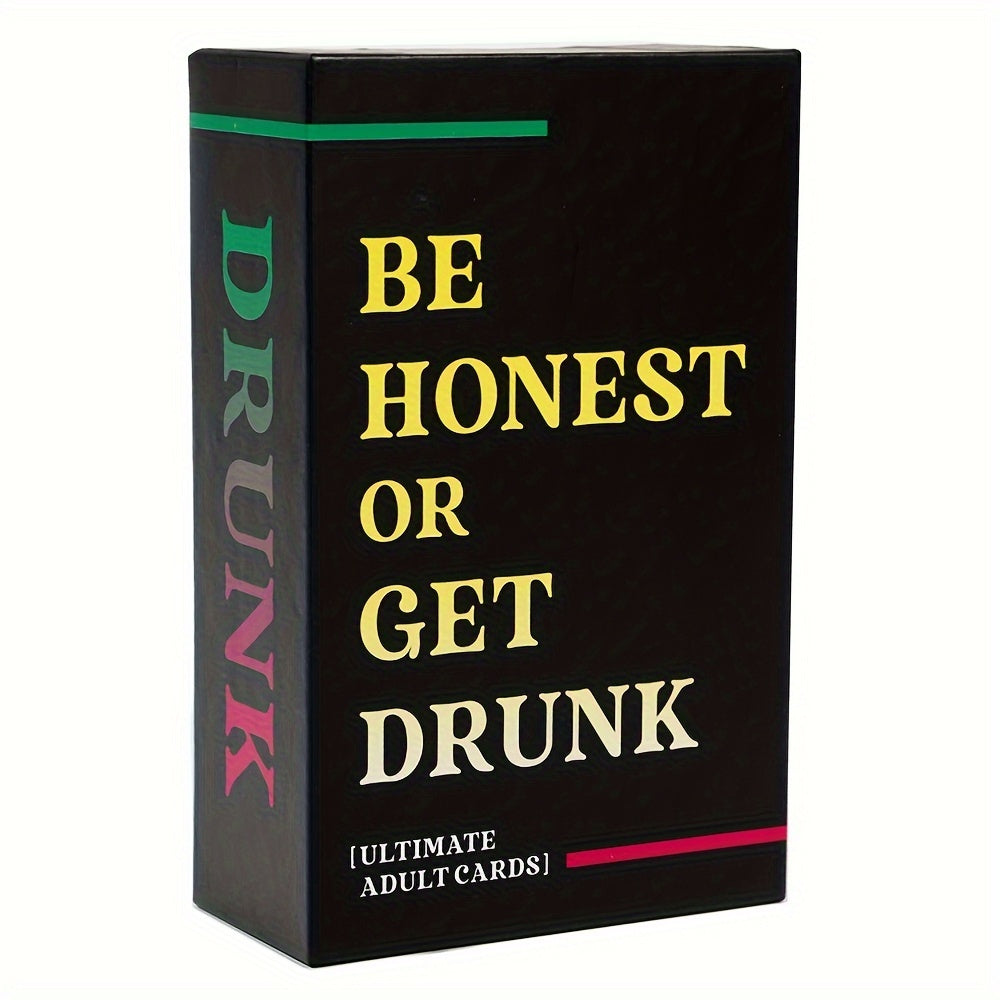 1 Deck Be Honest Or Get Drunk Game Cards - Card Stock Material, Fun Adult Drinking Game with Naughty Challenges and Dares, Perfect for Parties, Game Nights, and Weekends Away