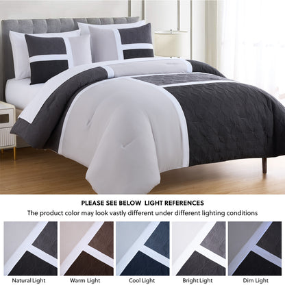 Bernard 7-Piece Patchwork Quilted Medallion Bed in a Bag Comforter Set with Sheets, California King/King/Queen/Full Size