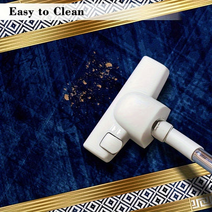 Lightweight Flat Woven Polyester Blend Area Rug – Versatile Rectangle Office, Bedroom, Living Room Rug with Machine Washable, Non-Slip Backing, Stain-Resistant Home Decor Carpet – Modern Bohemian Style Indoor Mat