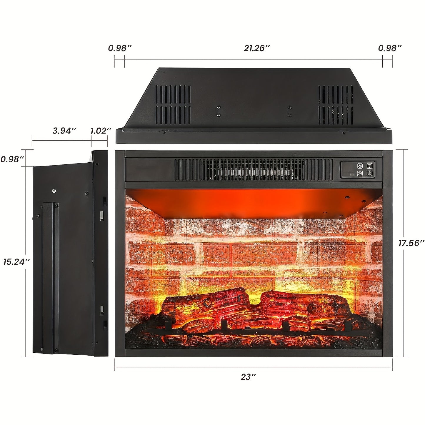 72" Electric Fireplace With Mantel, Fireplace TV Stand For 80" TV, Modern Entertainment Center With Storage, Wood Surround Free Standing Fireplace Heater With Remote Control, Logs, Adjustable Led Flame, For Living Room, Bedro