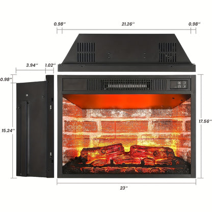 72" Electric Fireplace With Mantel, Fireplace TV Stand For 80" TV, Modern Entertainment Center With Storage, Wood Surround Free Standing Fireplace Heater With Remote Control, Logs, Adjustable Led Flame, For Living Room, Bedro