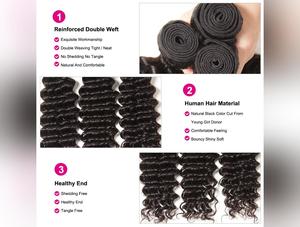 12-26 inch UNiCE Hair: Peruvian Deep Wave Human Hair Hair Bundles 1/3/4 PCS 100% Human Hair