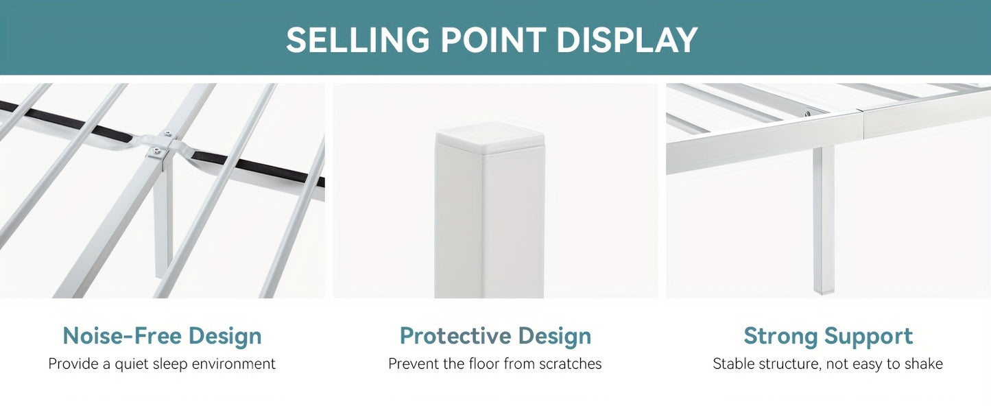 HOOMIC Platform Bed Frame, Metal Bed Frame With Butterfly Pattern Design Headboard & Footboard, No Box Spring Required, Easy Assembly