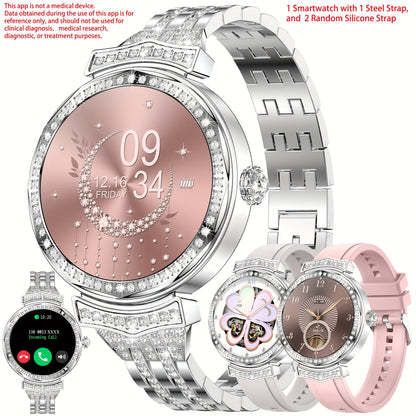 [1.32" AMOLED Smart Fitness Watch] 1.32" AMOLED Smart Watch For Women, Answer/Make Calls, Smart Fitness Watch For Women - Call Integration, Wireless Call Smart Watch For Android And IPhone, Fitness Tracker, Sleep Monitoring,