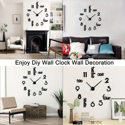40 Inches Huge Frameless Big Wall Clock, Modern Home Decoration, Suitable For Living Room, Kitchen, Bedroom, Interior Decoration Giant Silent Wall Clock Kit, Suitable For Home Office Decoration